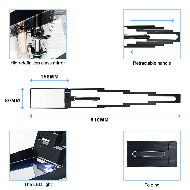 SAFUL V1 Retractable Multifunctional Car Chassis Inspection Mirror with LED Light