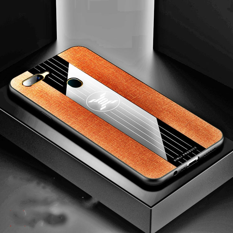 For OPPO A7 XINLI Stitching Cloth Textue Shockproof TPU Protective Case