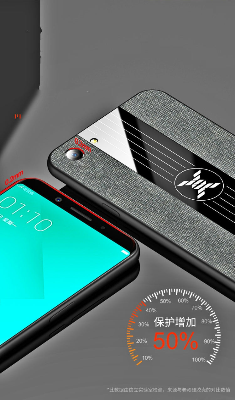 For OPPO A73 XINLI Stitching Cloth Textue Shockproof TPU Protective Case