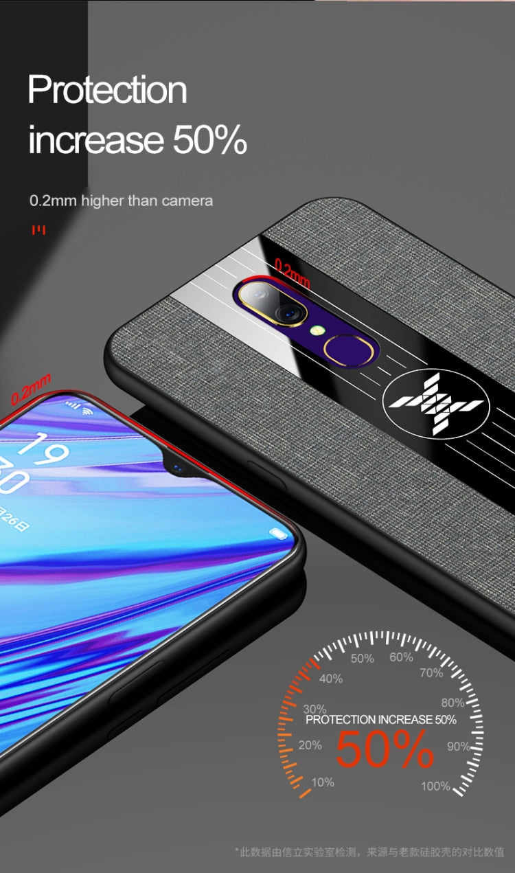 For OPPO A9 XINLI Stitching Cloth Textue Shockproof TPU Protective Case