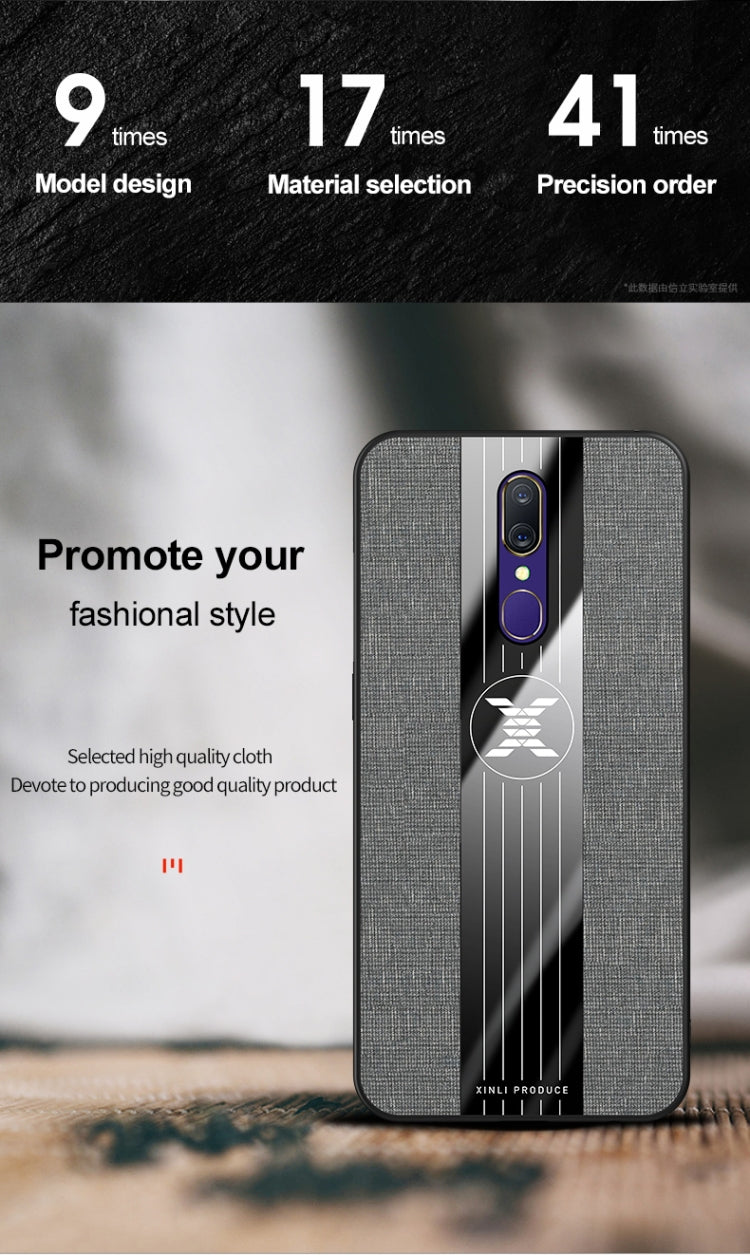 For OPPO A9 XINLI Stitching Cloth Textue Shockproof TPU Protective Case