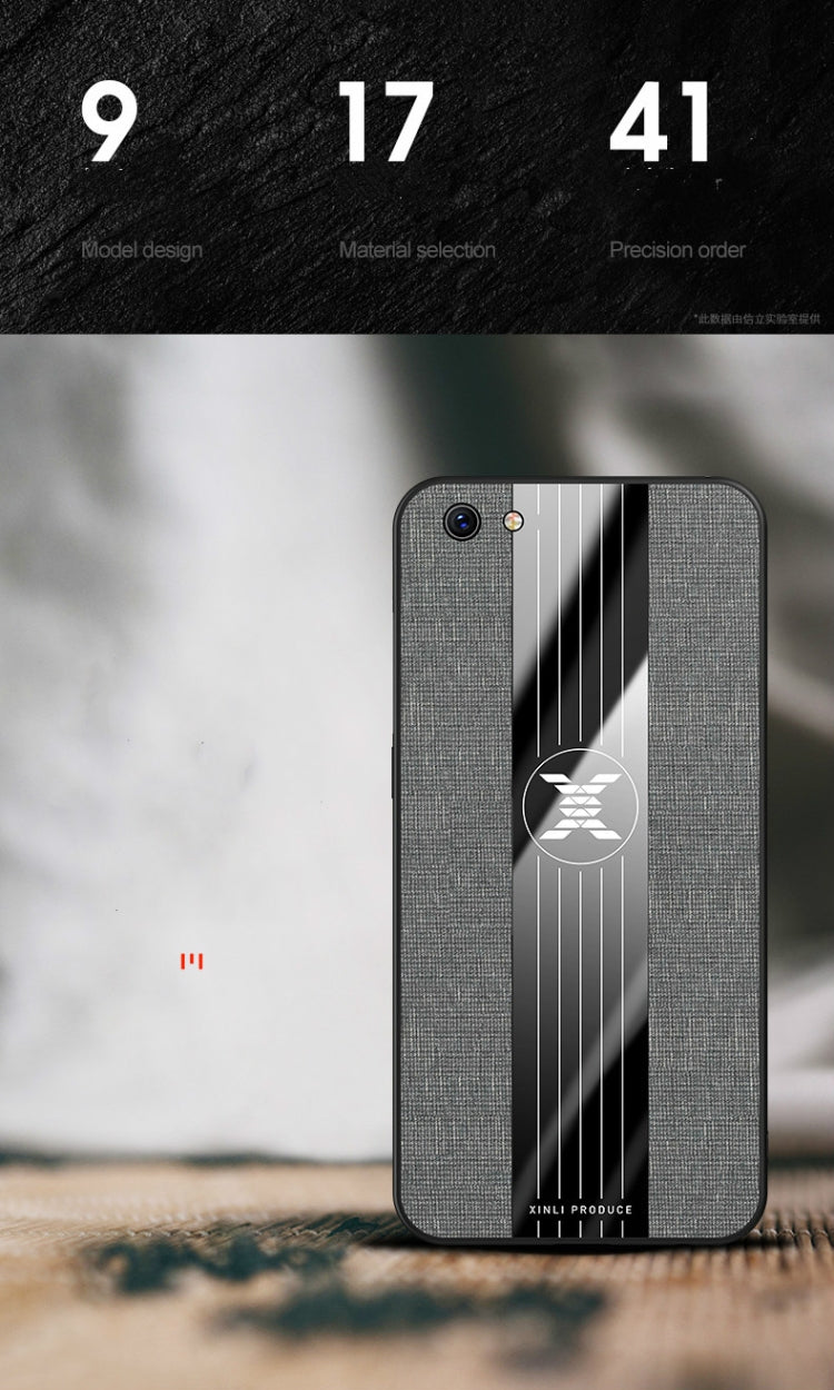For OPPO R9S XINLI Stitching Cloth Textue Shockproof TPU Protective Case