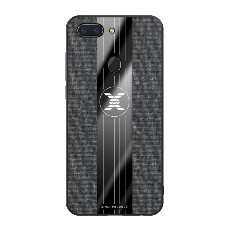 For OPPO R15 Standard Edition XINLI Stitching Cloth Textue Shockproof TPU Protective Case