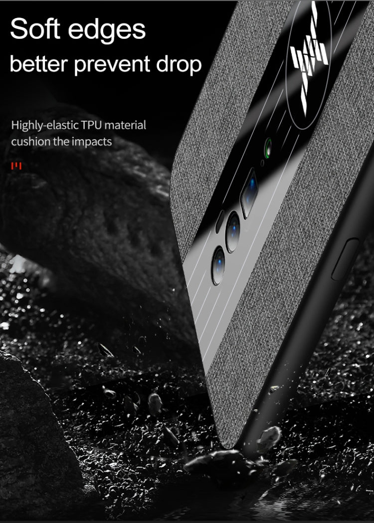 For OPPO Reno XINLI Stitching Cloth Textue Shockproof TPU Protective Case