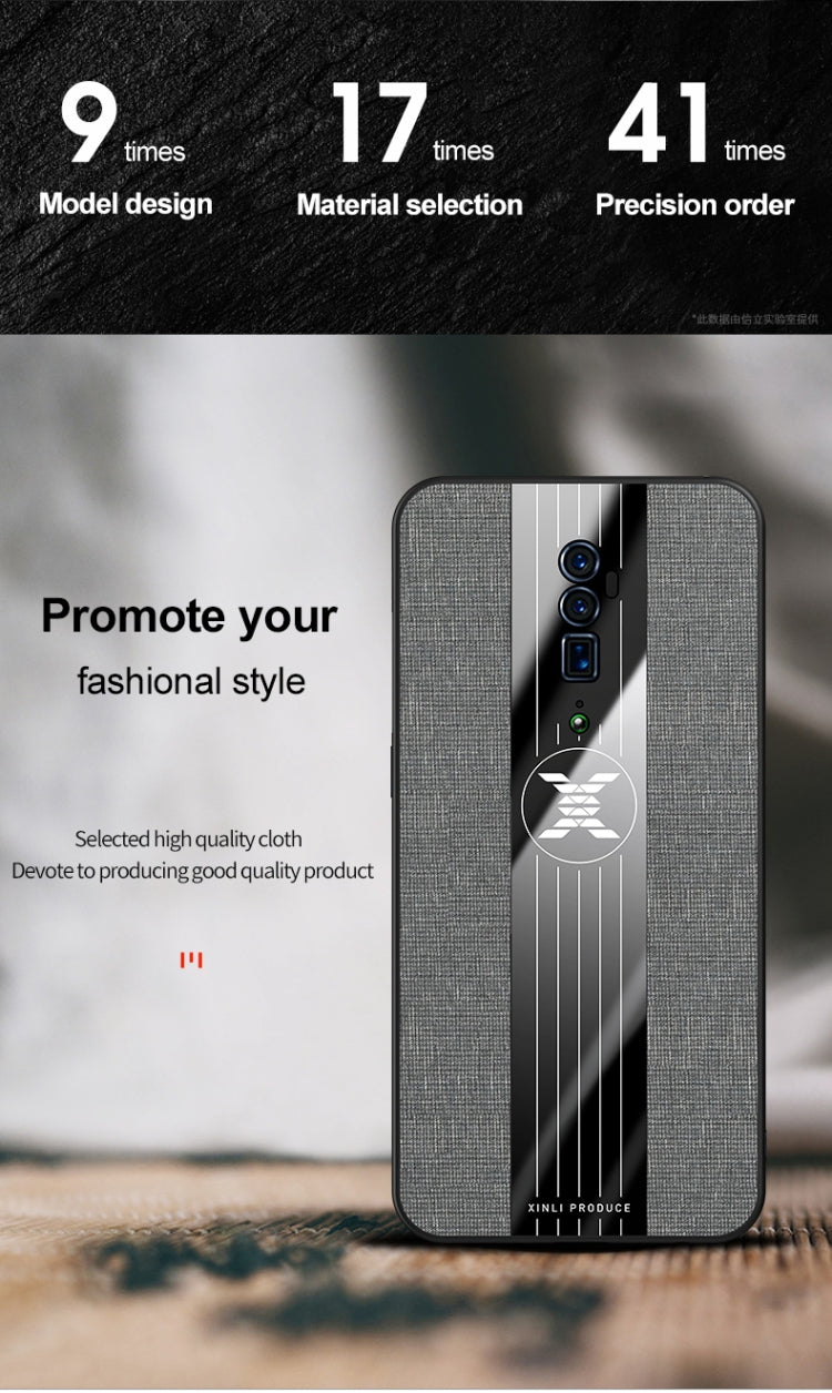 For OPPO Reno XINLI Stitching Cloth Textue Shockproof TPU Protective Case