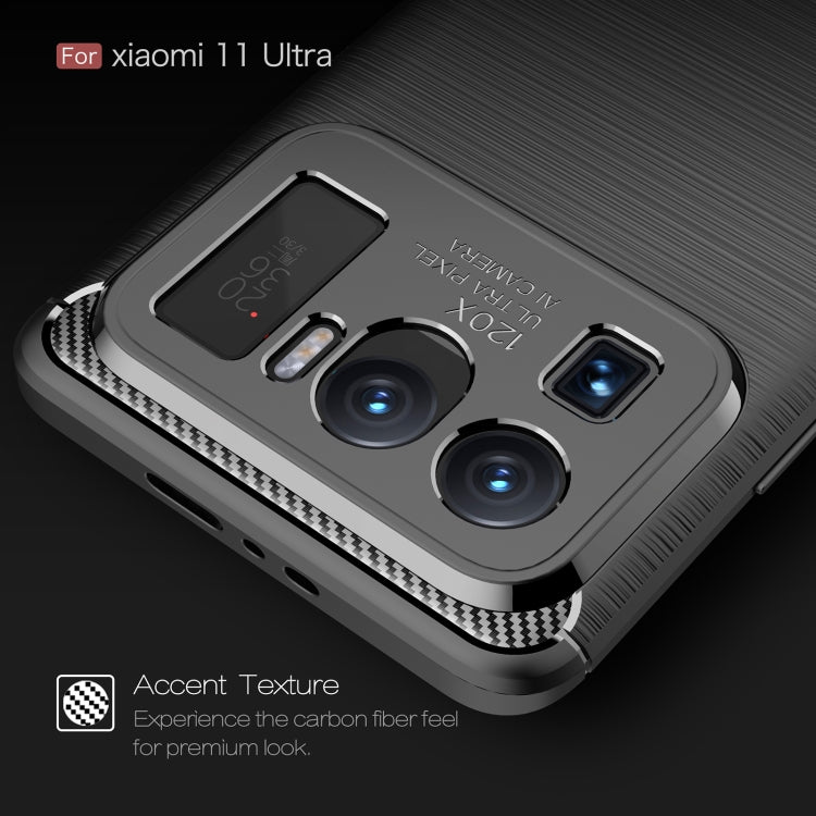 For Xiaomi Mi 11 Ultra Brushed Texture Carbon Fiber TPU Case