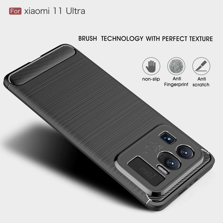 For Xiaomi Mi 11 Ultra Brushed Texture Carbon Fiber TPU Case