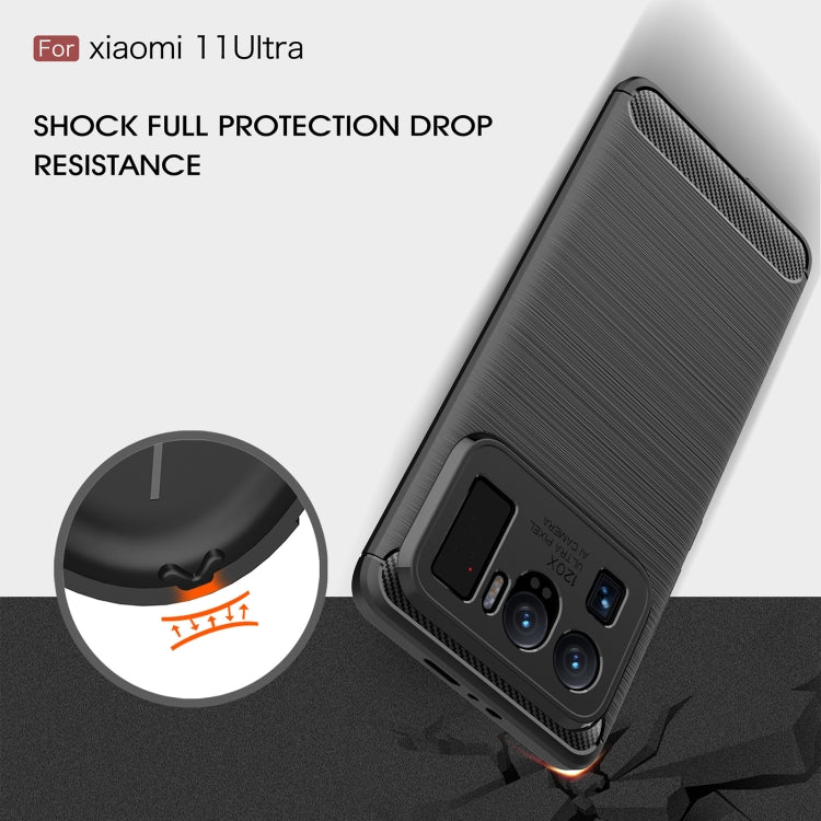 For Xiaomi Mi 11 Ultra Brushed Texture Carbon Fiber TPU Case