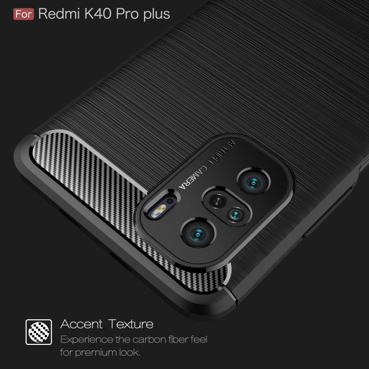For Xiaomi Redmi K40 Pro+ Brushed Texture Carbon Fiber TPU Case