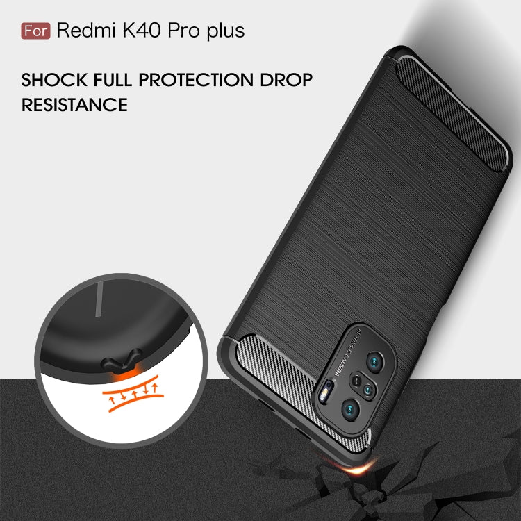 For Xiaomi Redmi K40 Pro+ Brushed Texture Carbon Fiber TPU Case