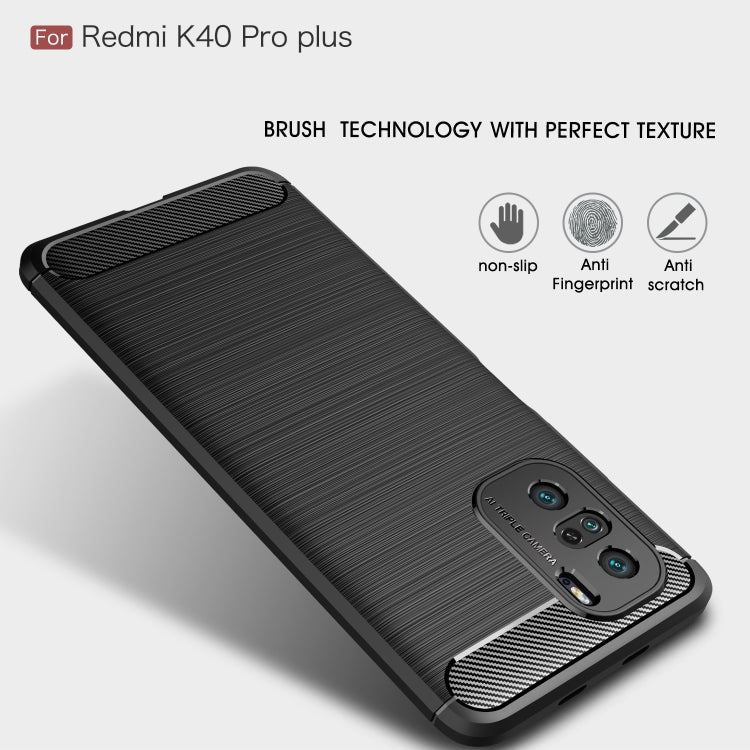 For Xiaomi Redmi K40 Pro+ Brushed Texture Carbon Fiber TPU Case