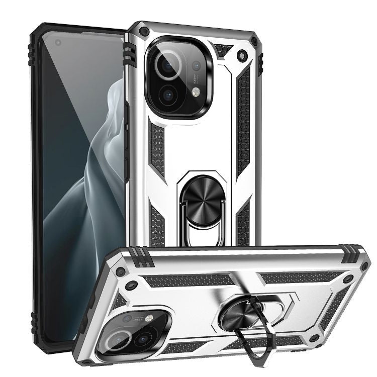 For Xiaomi Mi 11 Shockproof TPU + PC Protective Case with 360 Degree Rotating Holder