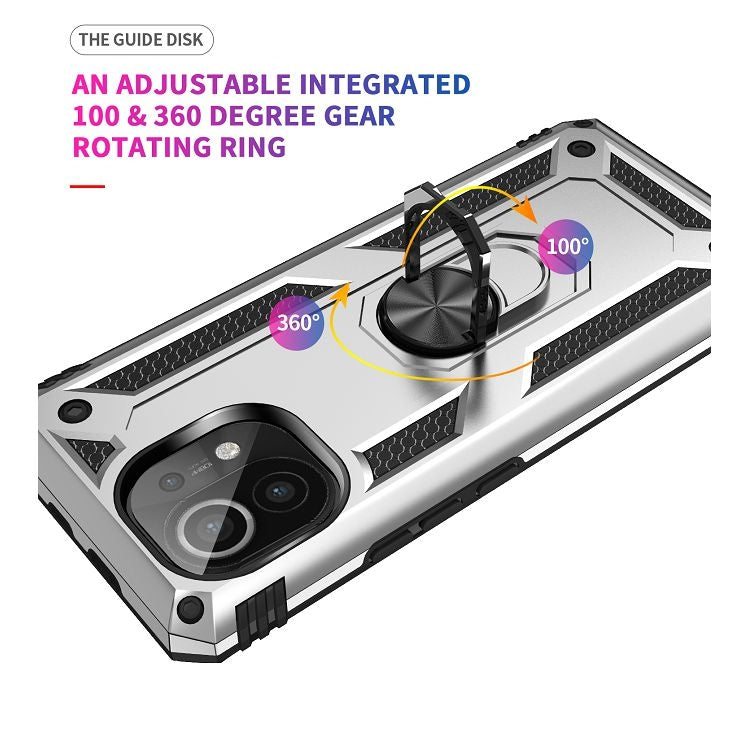 For Xiaomi Mi 11 Shockproof TPU + PC Protective Case with 360 Degree Rotating Holder