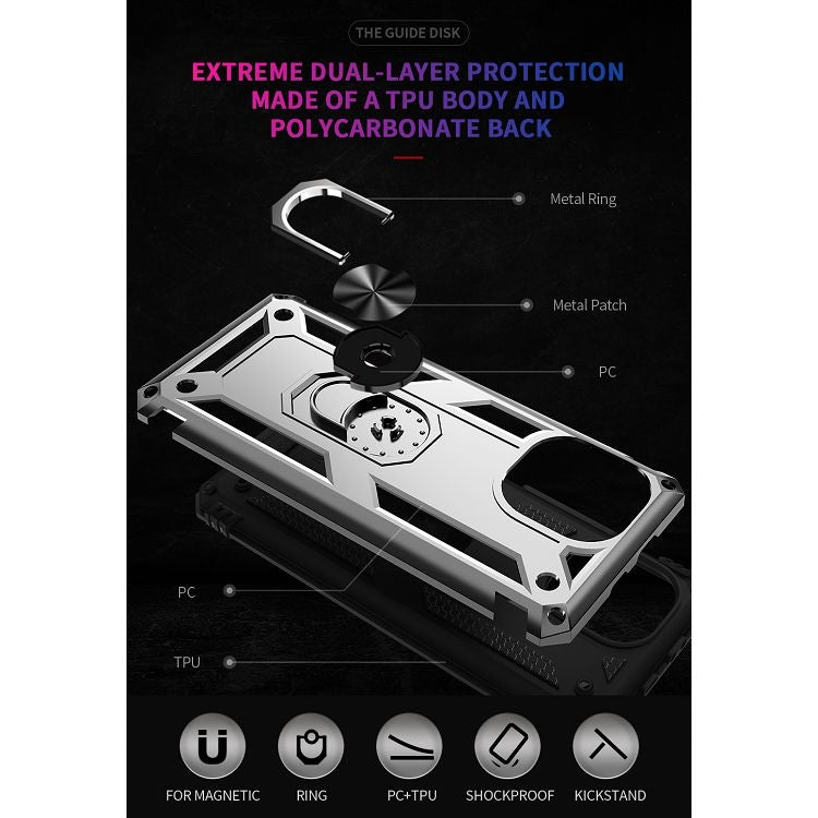 For Xiaomi Mi 11 Shockproof TPU + PC Protective Case with 360 Degree Rotating Holder