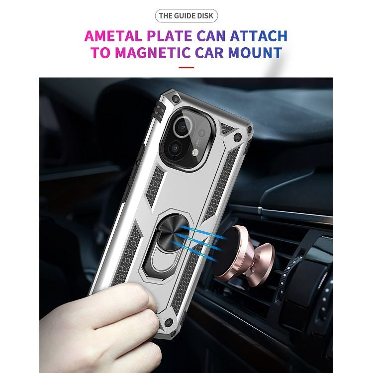 For Xiaomi Mi 11 Shockproof TPU + PC Protective Case with 360 Degree Rotating Holder
