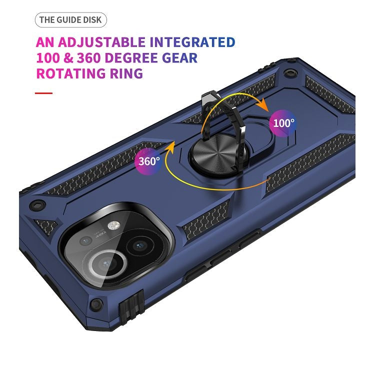 For Xiaomi Mi 11 Shockproof TPU + PC Protective Case with 360 Degree Rotating Holder