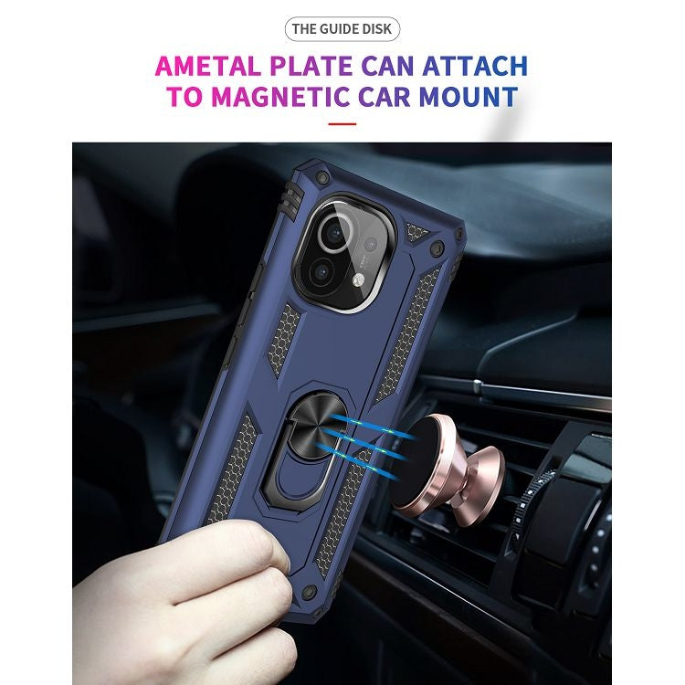 For Xiaomi Mi 11 Shockproof TPU + PC Protective Case with 360 Degree Rotating Holder