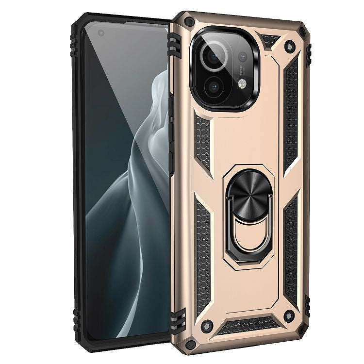 For Xiaomi Mi 11 Shockproof TPU + PC Protective Case with 360 Degree Rotating Holder