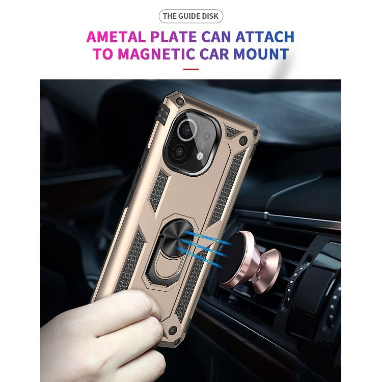 For Xiaomi Mi 11 Shockproof TPU + PC Protective Case with 360 Degree Rotating Holder
