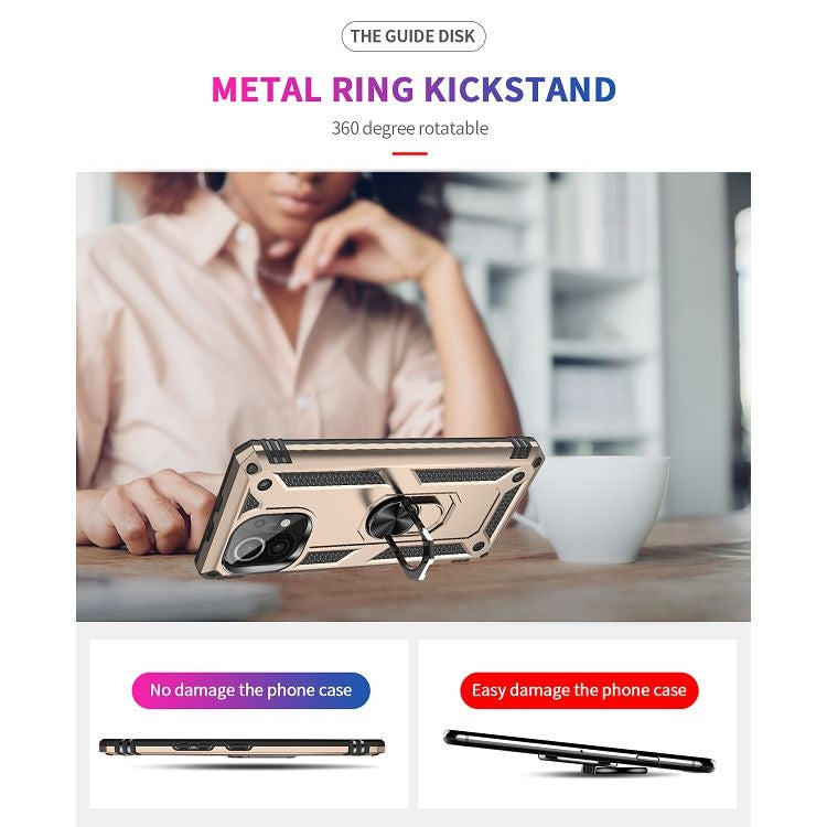 For Xiaomi Mi 11 Shockproof TPU + PC Protective Case with 360 Degree Rotating Holder