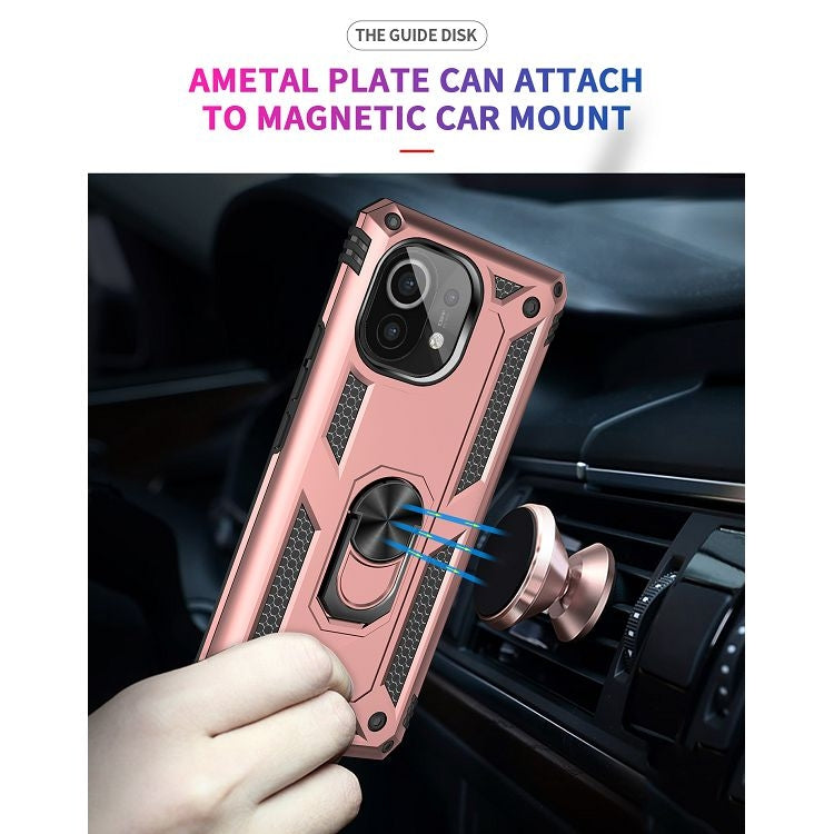 For Xiaomi Mi 11 Shockproof TPU + PC Protective Case with 360 Degree Rotating Holder