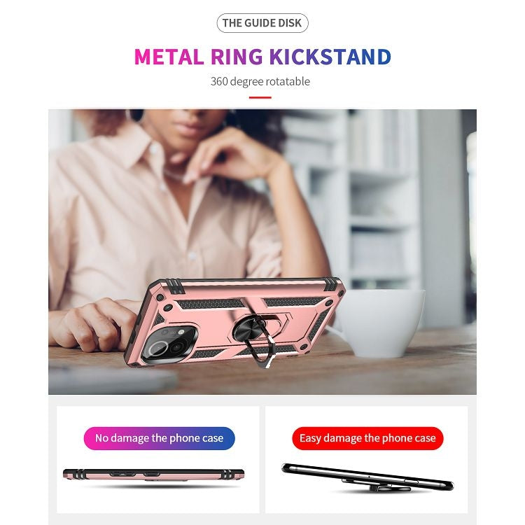 For Xiaomi Mi 11 Shockproof TPU + PC Protective Case with 360 Degree Rotating Holder