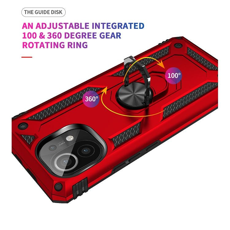 For Xiaomi Mi 11 Shockproof TPU + PC Protective Case with 360 Degree Rotating Holder