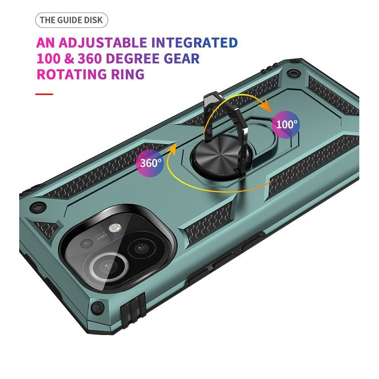 For Xiaomi Mi 11 Shockproof TPU + PC Protective Case with 360 Degree Rotating Holder