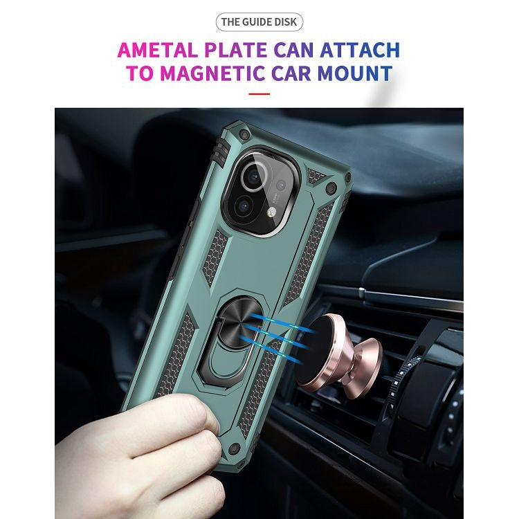 For Xiaomi Mi 11 Shockproof TPU + PC Protective Case with 360 Degree Rotating Holder