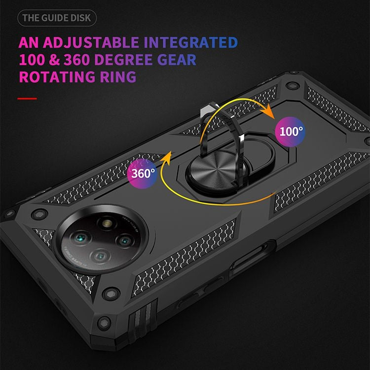 For Xiaomi Redmi Note 9 Shockproof TPU + PC Protective Case with 360 Degree Rotating Holder