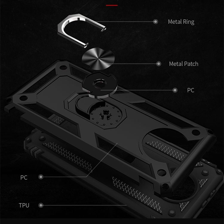 For Xiaomi Redmi Note 9 Shockproof TPU + PC Protective Case with 360 Degree Rotating Holder