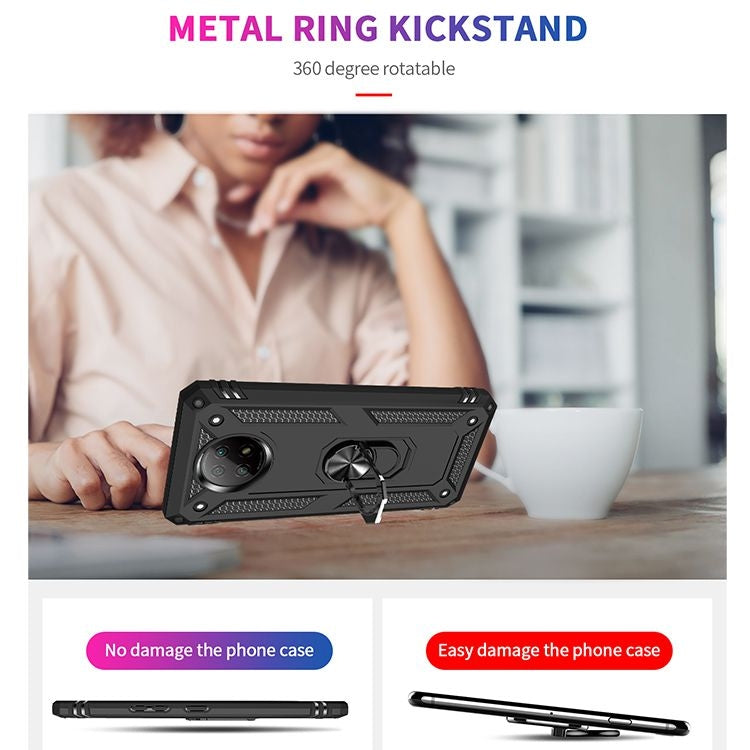For Xiaomi Redmi Note 9 Shockproof TPU + PC Protective Case with 360 Degree Rotating Holder