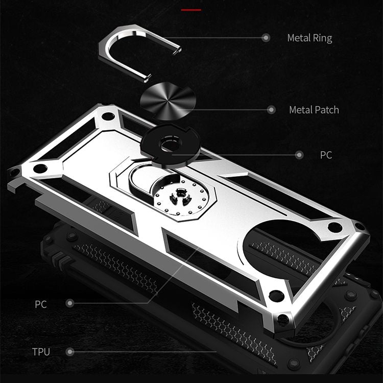 For Xiaomi Redmi Note 9 Shockproof TPU + PC Protective Case with 360 Degree Rotating Holder