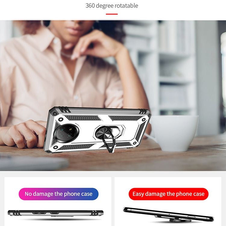 For Xiaomi Redmi Note 9 Shockproof TPU + PC Protective Case with 360 Degree Rotating Holder