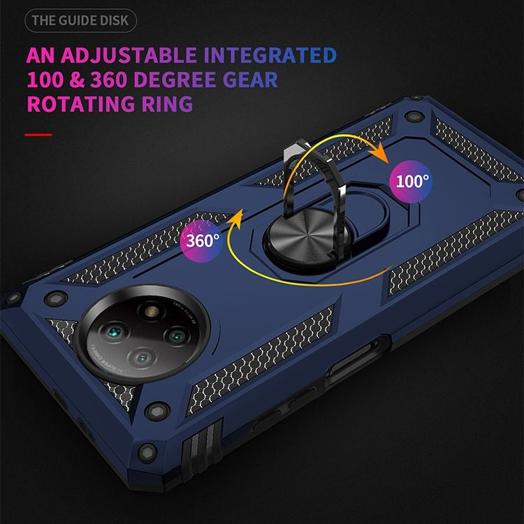 For Xiaomi Redmi Note 9 Shockproof TPU + PC Protective Case with 360 Degree Rotating Holder