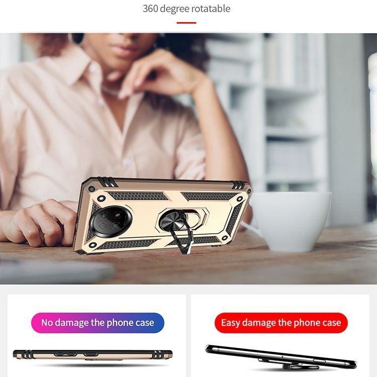 For Xiaomi Redmi Note 9 Shockproof TPU + PC Protective Case with 360 Degree Rotating Holder