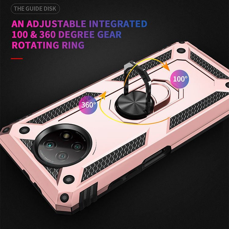 For Xiaomi Redmi Note 9 Shockproof TPU + PC Protective Case with 360 Degree Rotating Holder