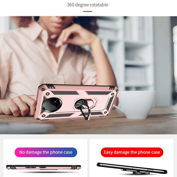 For Xiaomi Redmi Note 9 Shockproof TPU + PC Protective Case with 360 Degree Rotating Holder