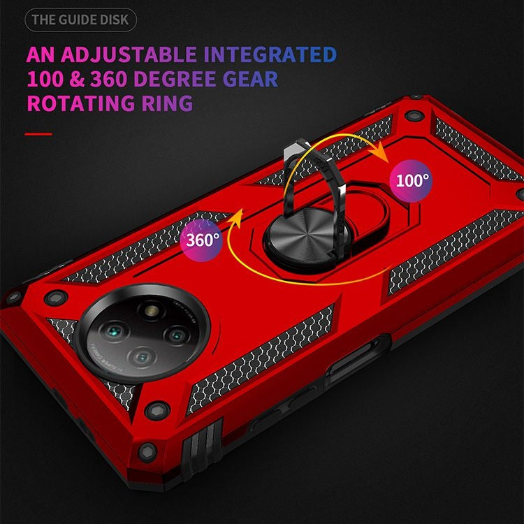 For Xiaomi Redmi Note 9 Shockproof TPU + PC Protective Case with 360 Degree Rotating Holder