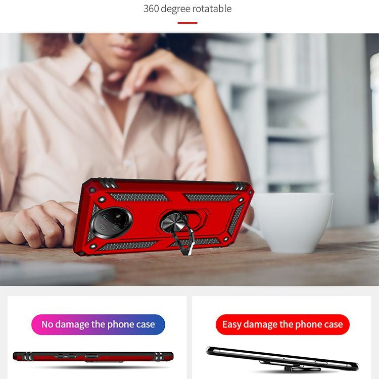 For Xiaomi Redmi Note 9 Shockproof TPU + PC Protective Case with 360 Degree Rotating Holder