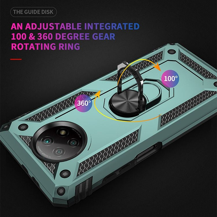 For Xiaomi Redmi Note 9 Shockproof TPU + PC Protective Case with 360 Degree Rotating Holder