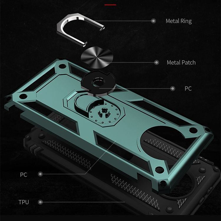 For Xiaomi Redmi Note 9 Shockproof TPU + PC Protective Case with 360 Degree Rotating Holder