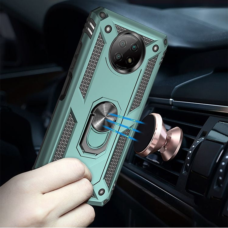 For Xiaomi Redmi Note 9 Shockproof TPU + PC Protective Case with 360 Degree Rotating Holder