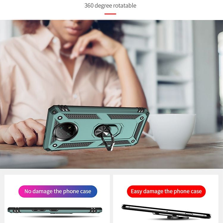 For Xiaomi Redmi Note 9 Shockproof TPU + PC Protective Case with 360 Degree Rotating Holder