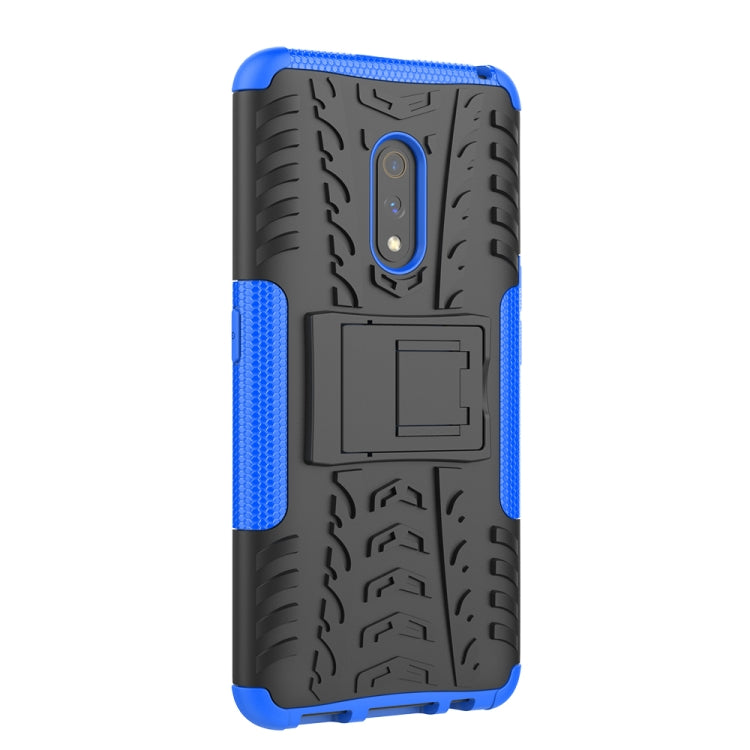 For OPPO Realme X Tire Texture TPU + PC Shockproof Case with Holder