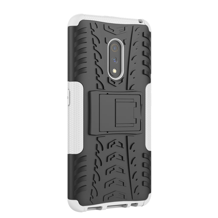 For OPPO Realme X Tire Texture TPU + PC Shockproof Case with Holder