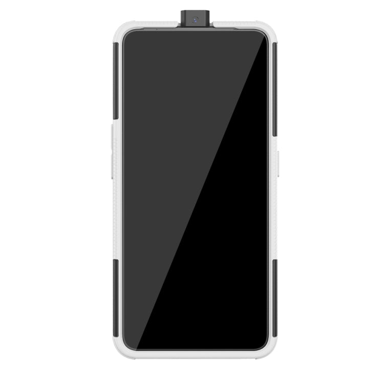 For OPPO Realme X Tire Texture TPU + PC Shockproof Case with Holder