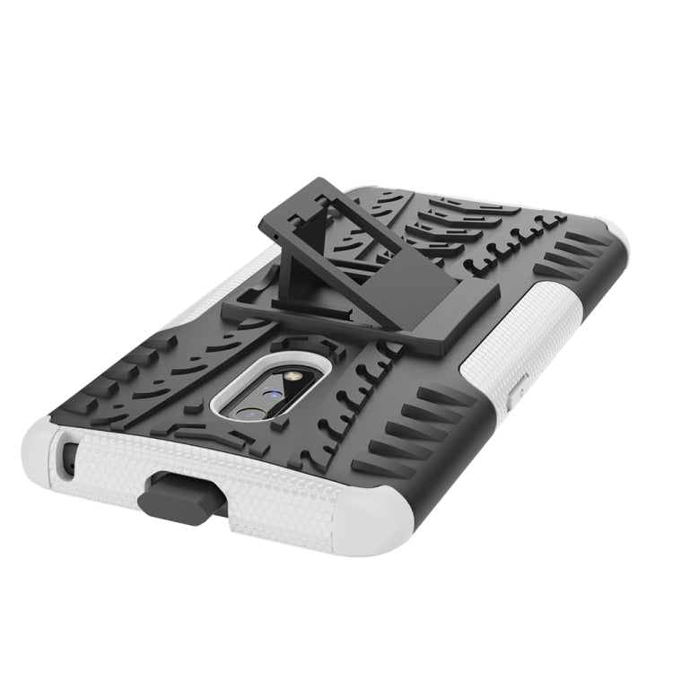 For OPPO Realme X Tire Texture TPU + PC Shockproof Case with Holder
