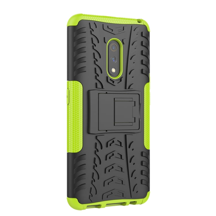 For OPPO Realme X Tire Texture TPU + PC Shockproof Case with Holder