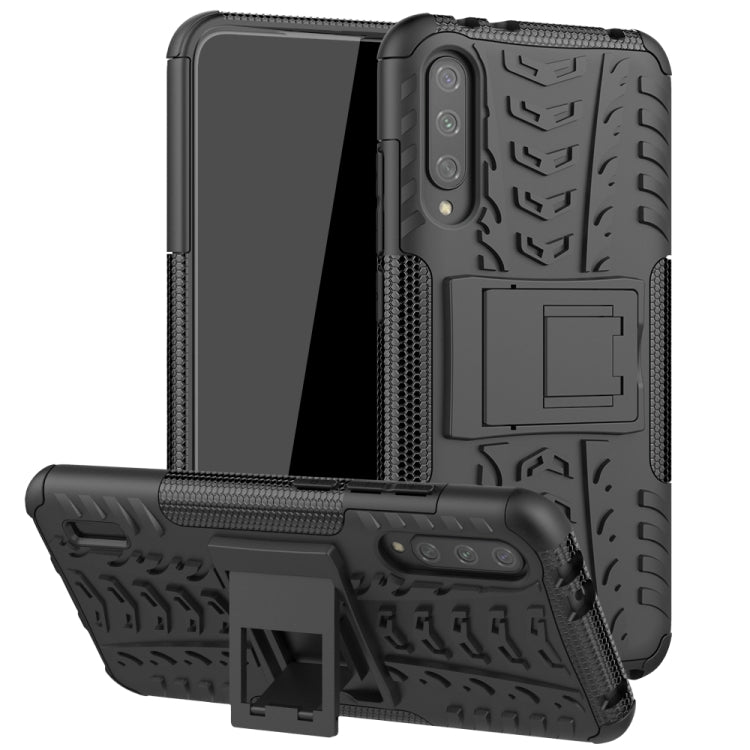 For Xiaomi Mi CC9e Tire Texture TPU + PC Shockproof Case with Holder